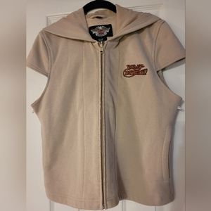 Harley-Davidson cap sleeved zip-up hoodie Large